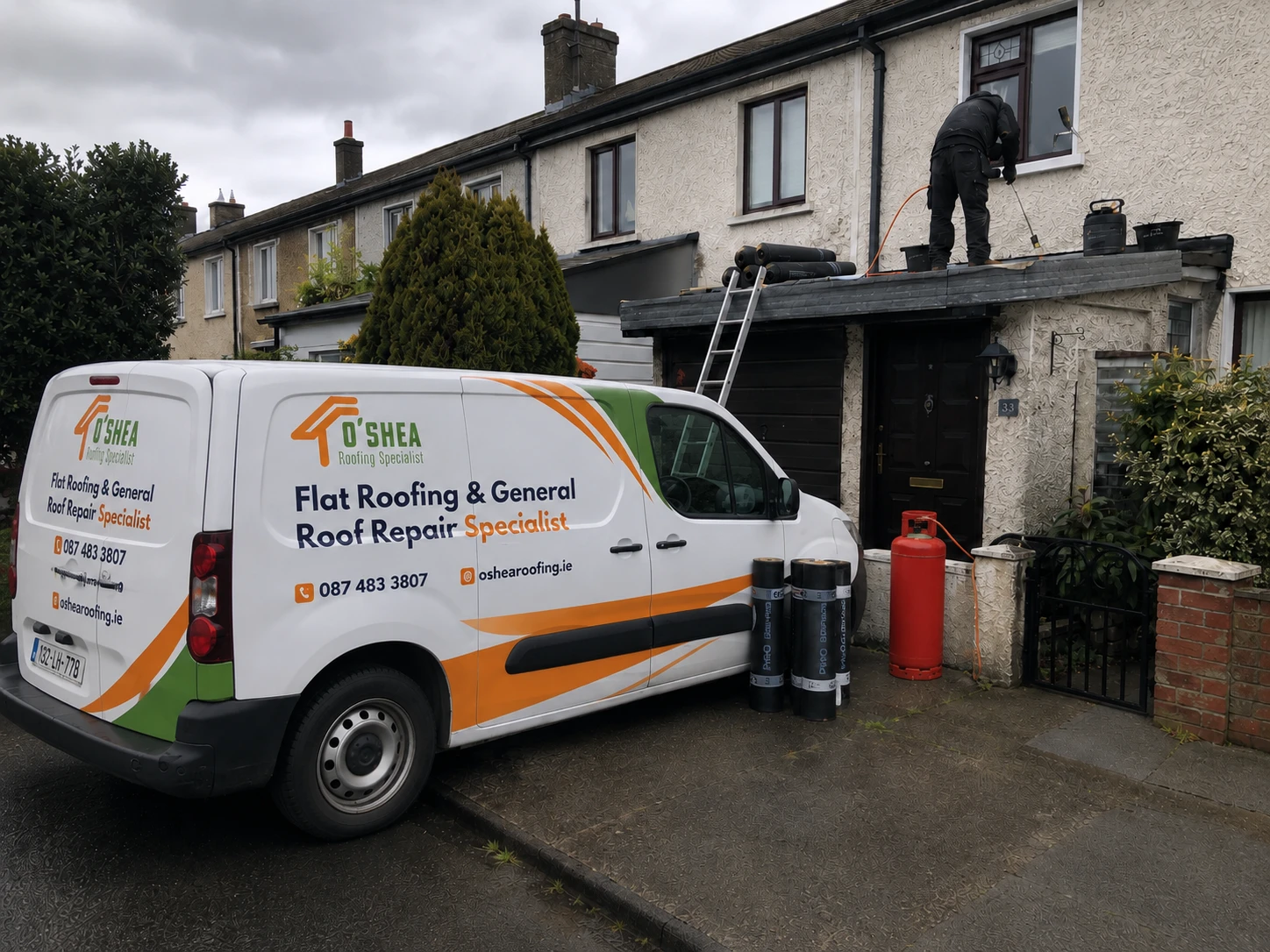 Emergency roof repairs by O'Shea roofing somewhere in Dublin North